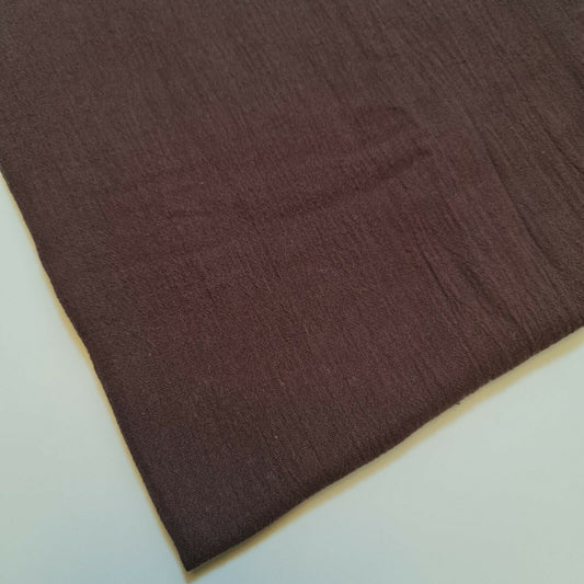 Plain BROWN Double Gauze 100% Cotton Fabric Dress Lightweight Muslin 140cm