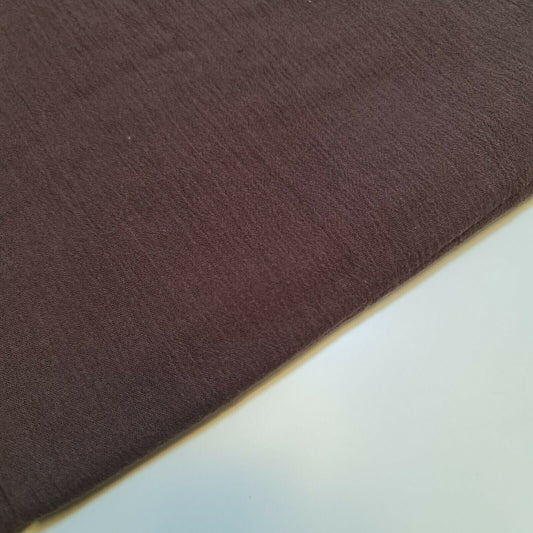 Plain BROWN Double Gauze 100% Cotton Fabric Dress Lightweight Muslin 140cm