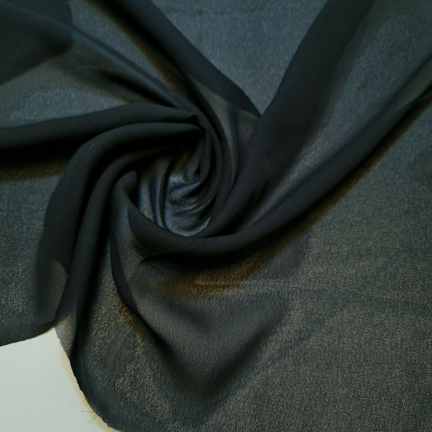 Black Plain Crepe Chiffon Drape Dress Crafts Fabric 58" By Meter #ST Indo