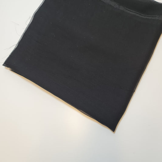 Einfarbiger Mooskreppstoff, hochwertig gefärbt, für Kleider, Drapierungen, Dekoration, Bastelstoff, Meterware, 111,8 cm (schwarz)