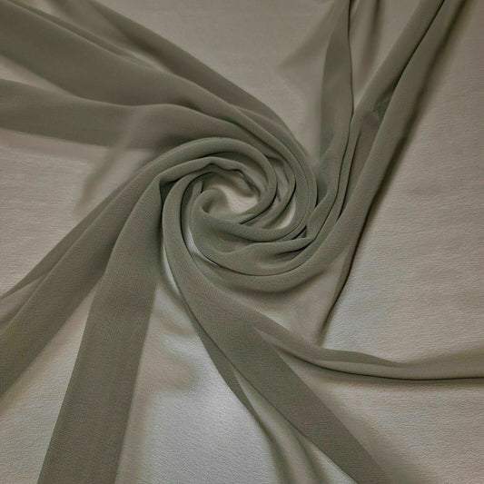 Einfarbiger Mooskreppstoff, hochwertig gefärbt, für Kleider, Drapierungen, Dekoration, Bastelstoff, Meterware, 111,8 cm (Oliv)