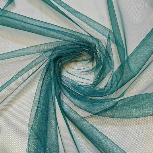 Hochwertiger, transparenter Netzstoff für Kleider, Bastelfutter, 111,8 cm pro Meter (Jade mit Niete)