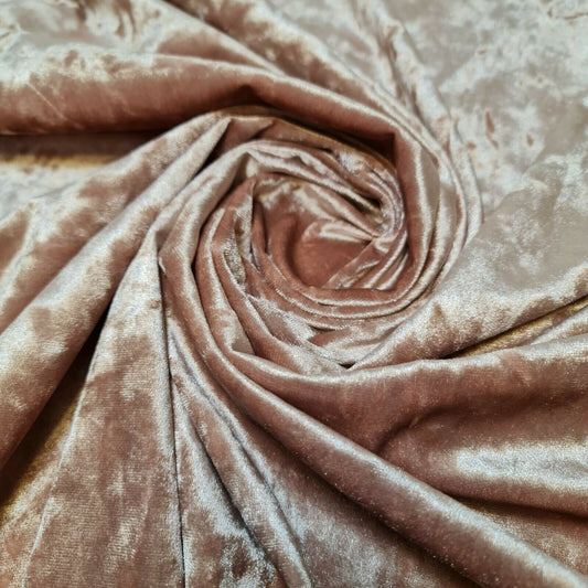 Schlichter Samtstoff, hochwertiger, frisierter Stretchstoff für Kleider, Bastelarbeiten, Hochzeitsmaterial, 152,4 cm (blassrosa)