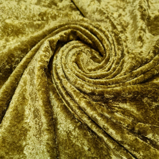 Schlichter Samtstoff, hochwertiger, frisierter Stretchstoff für Kleider, Bastelarbeiten, Hochzeitsmaterial, 152,4 cm (Oliv)