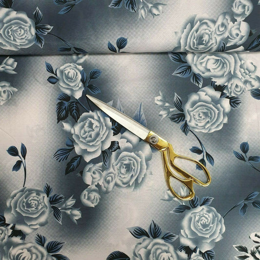 Digital Floral Print Muslin Polyester Soft Dress Drape Craft Fabric 44" By Meter (Design 3)