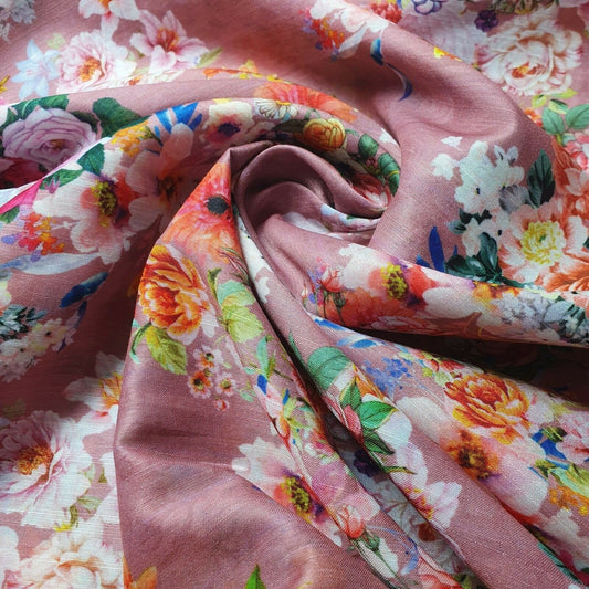 Digital Floral Print Muslin Polyester Soft Dress Drape Craft Fabric 44" By Meter (Design 6)