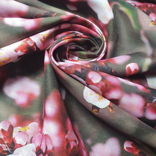 Digital Floral Print Muslin Polyester Soft Dress Drape Craft Fabric 44" By Meter (Design 8)