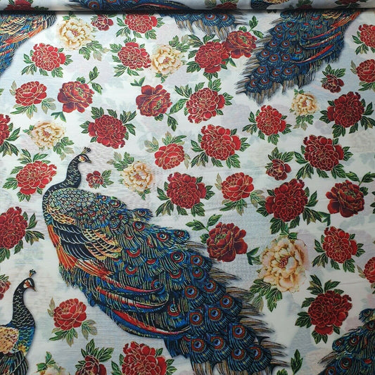 Digital Floral Print Muslin Polyester Soft Dress Drape Craft Fabric 44" By Meter (Design 9)