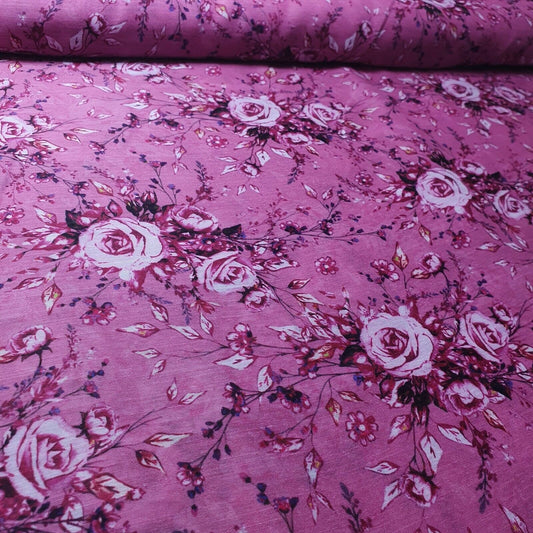 Digital Floral Print Muslin Polyester Soft Dress Drape Craft Fabric 44" By Meter (Design 16)