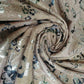 Peach Shimmer Moonlight Floral Printed Shiny Stretch Glitter Nylon Backdrop Fabric 58"