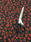 100% Cotton Jersey Stretch Medium Weight Black Red Roses Print Dress Craft 58"