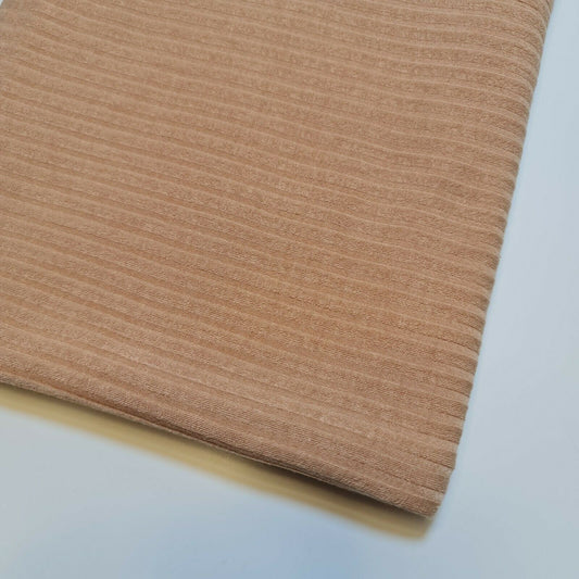 Peach Viscose 4 Way Stretch Ribbed Spandex Jersey Dress Cuffing Fabric 150cm