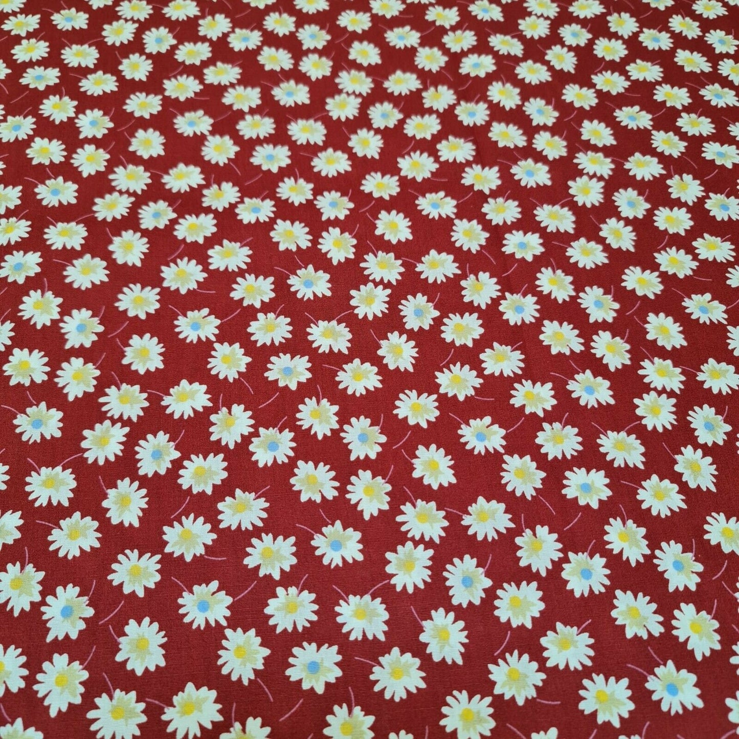 100% Cotton Poplin Daisy Flower Print Fabric Dress Craft Soft Fabric 58" (Print -2)