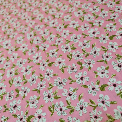 100% Cotton Poplin Daisy Flower Print Fabric Dress Craft Soft Fabric 58" (Print -3)