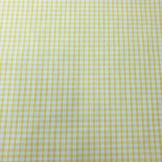 Gingham-Stoff aus Polycotton, 1/8 Zoll, kariert, zum Nähen, Schneidern, Vorhänge, 112 cm, 44 Zoll breit (gelb)