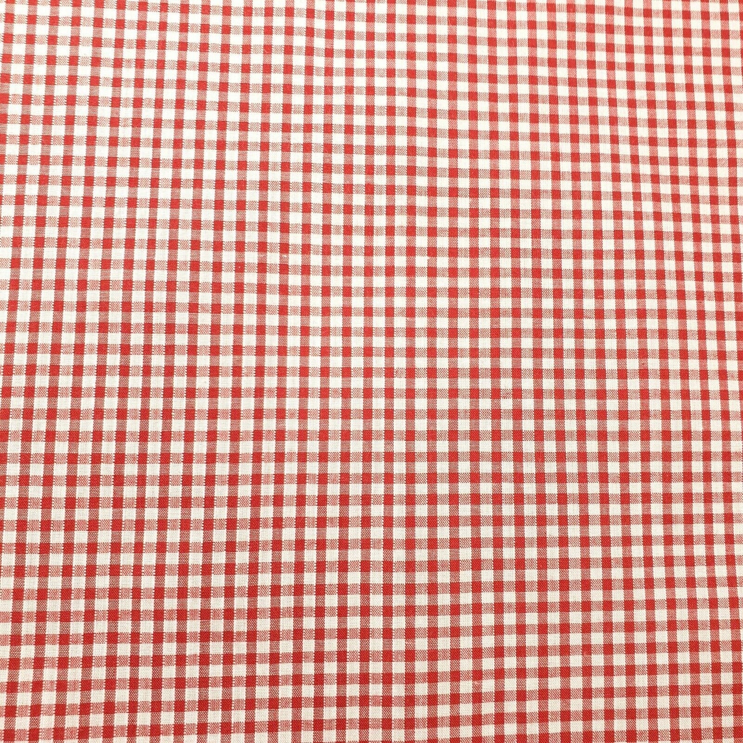 Gingham Polycotton Fabric 1/8" Check Sewing Dressmaking Curtains 112cm 44" Wide(Red)