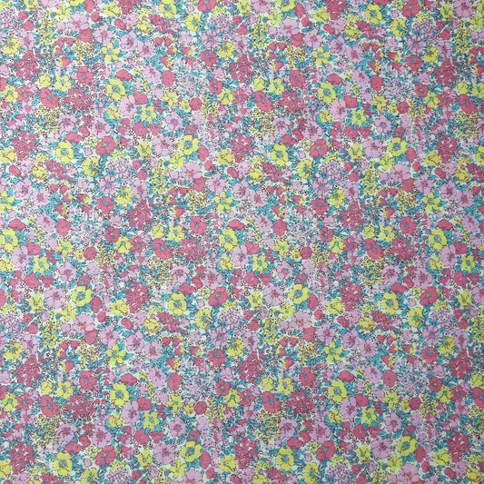 NEW Floral Ditsy Print Polycotton Pink Craft Dress Fabric by The Metre 44"