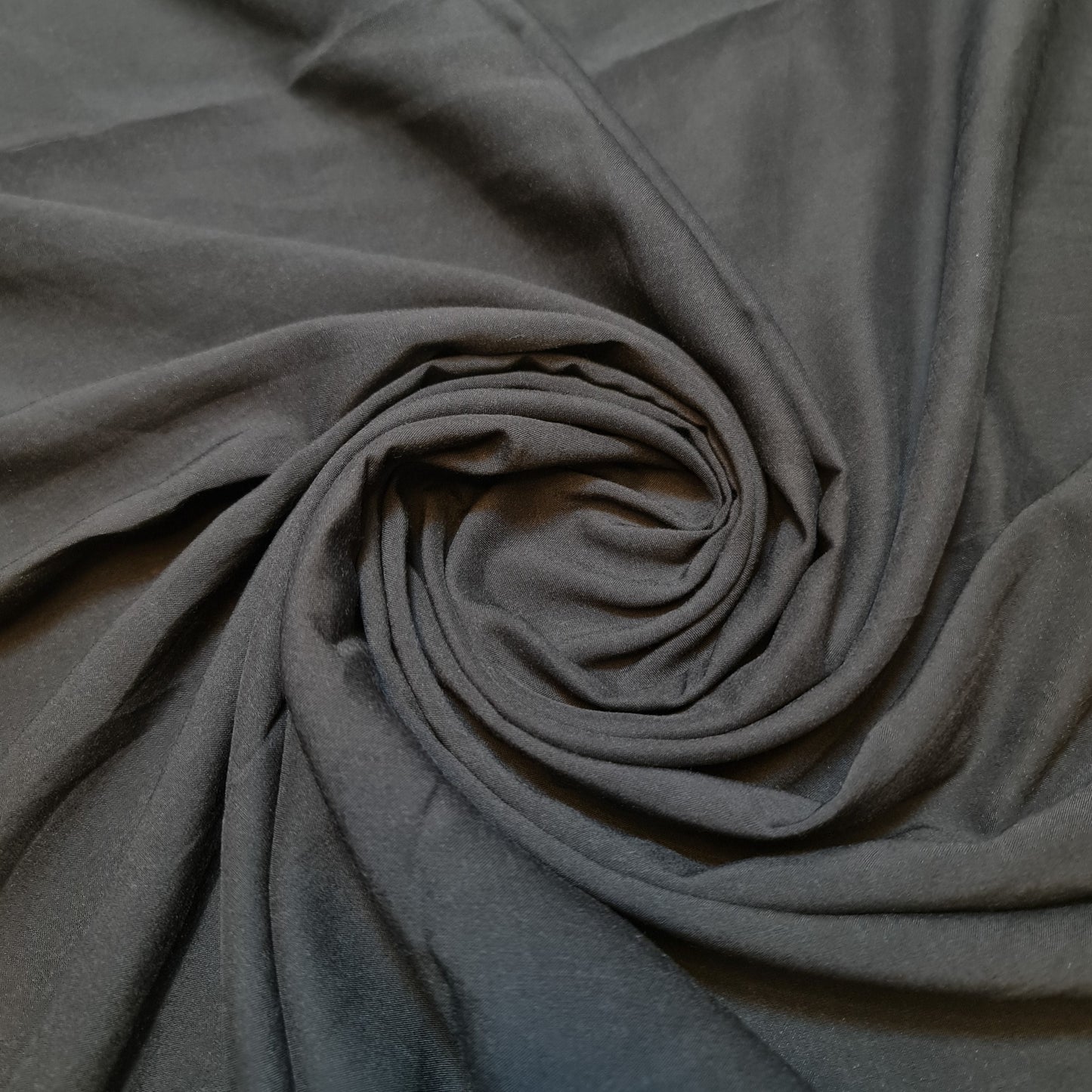 Poly Viscose/Cotton Plain Fabric Non Stretch Dress Craft Material 58" Meter (Black)