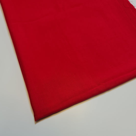 Poly Viscose/Cotton Plain Fabric Non Stretch Dress Craft Material 58" Meter (Bright Red)