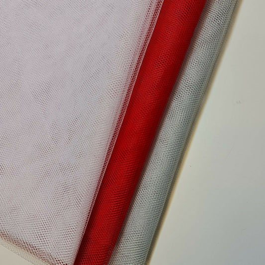 Netzstoff für Kleider, Tüll, Netzstoff, Tanzbekleidung, Stiefmütterchen, Brautkleid, Kleid, Tutu, pro Meter, 152,4 cm (rot)