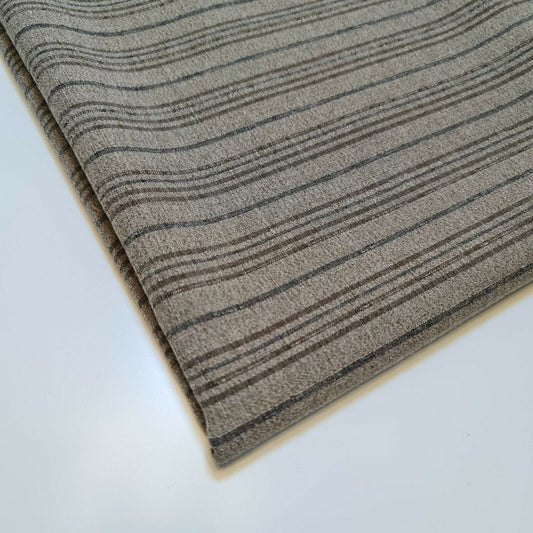 Cord, 100 % Baumwolle, gestreifter Jacquard, nicht dehnbar, für Bastelarbeiten, Kleider, Polsterung, 147,3 cm (braune Basis)