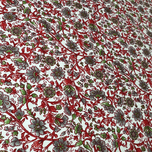 Floral Silk Satin Printed Dress Drape Fabric Material 58" By The Meter d#2 (Colour 3)