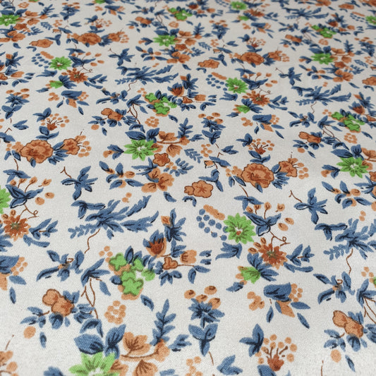Floral Silk Satin Printed Dress Drape Fabric Material 58" By The Meter d#3 (Colour 3)
