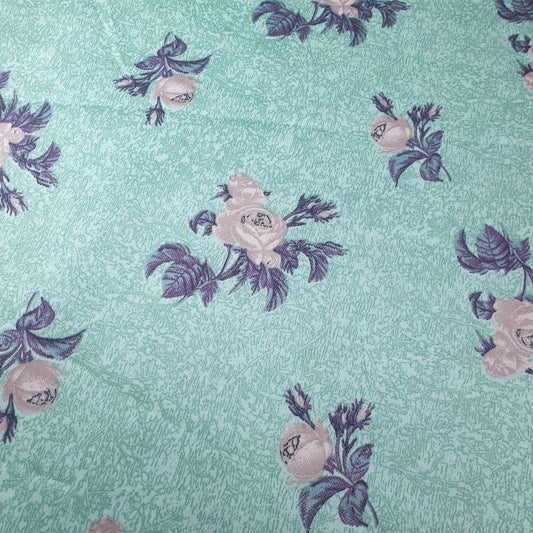 Blumenmuster, bedruckter Seidensatin, Kleiderstoff, 147,3 cm, Meterware (Farbe 1)