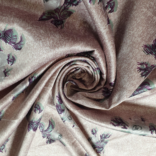 Floral Silk Satin Printed Dress Drape Fabric Material 58" By The Meter (colour 3)