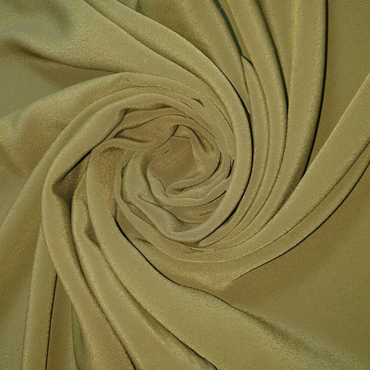 Koshibo Crepe, 100 % Polyester, weicher Kleider-Futterstoff, 111,8 cm, Meterware, ST (Khakki)