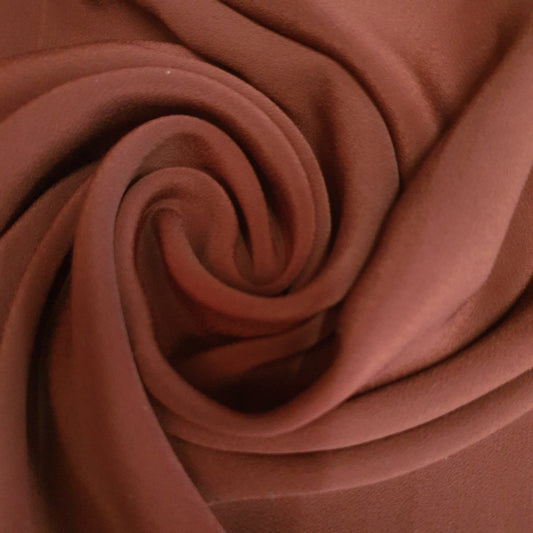 Koshibo-Krepp, 100 % Polyester, weicher Kleider-Futterstoff, 111,8 cm, Meterware, ST (Dunkelbraun)