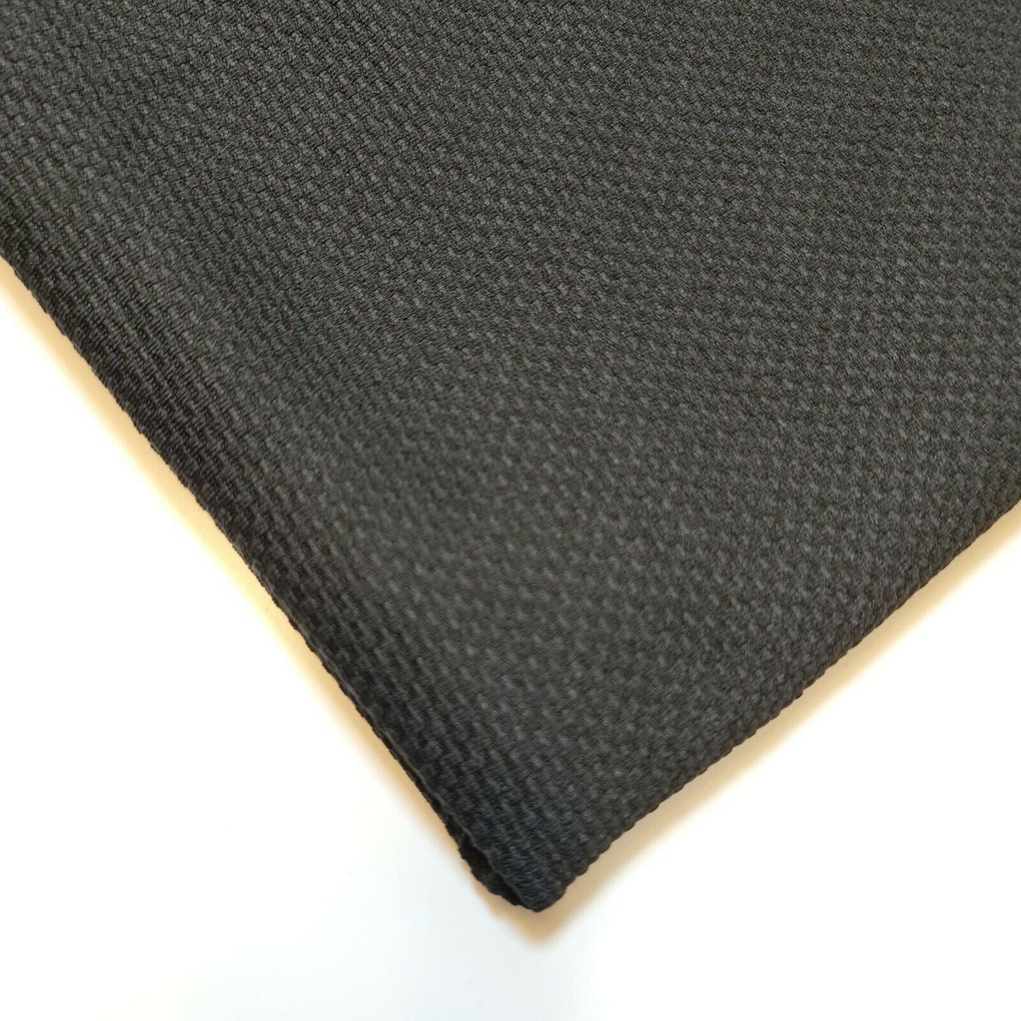 Black Cotton Waffle Ribbed Jersey Stretch Dress Craft Fabric 50" By The Meter