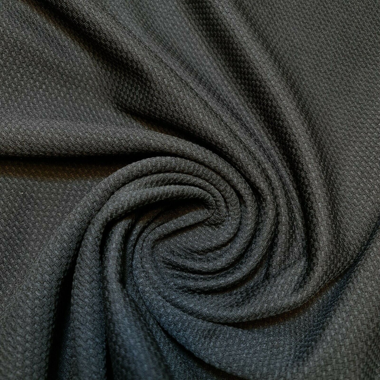 Black Cotton Waffle Ribbed Jersey Stretch Dress Craft Fabric 50" By The Meter