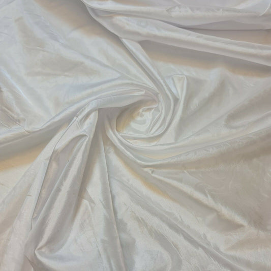 Luxurious Self Print Faux Silk Taffeta Dress Craft Cushion Curtain Fabric 58" (White)