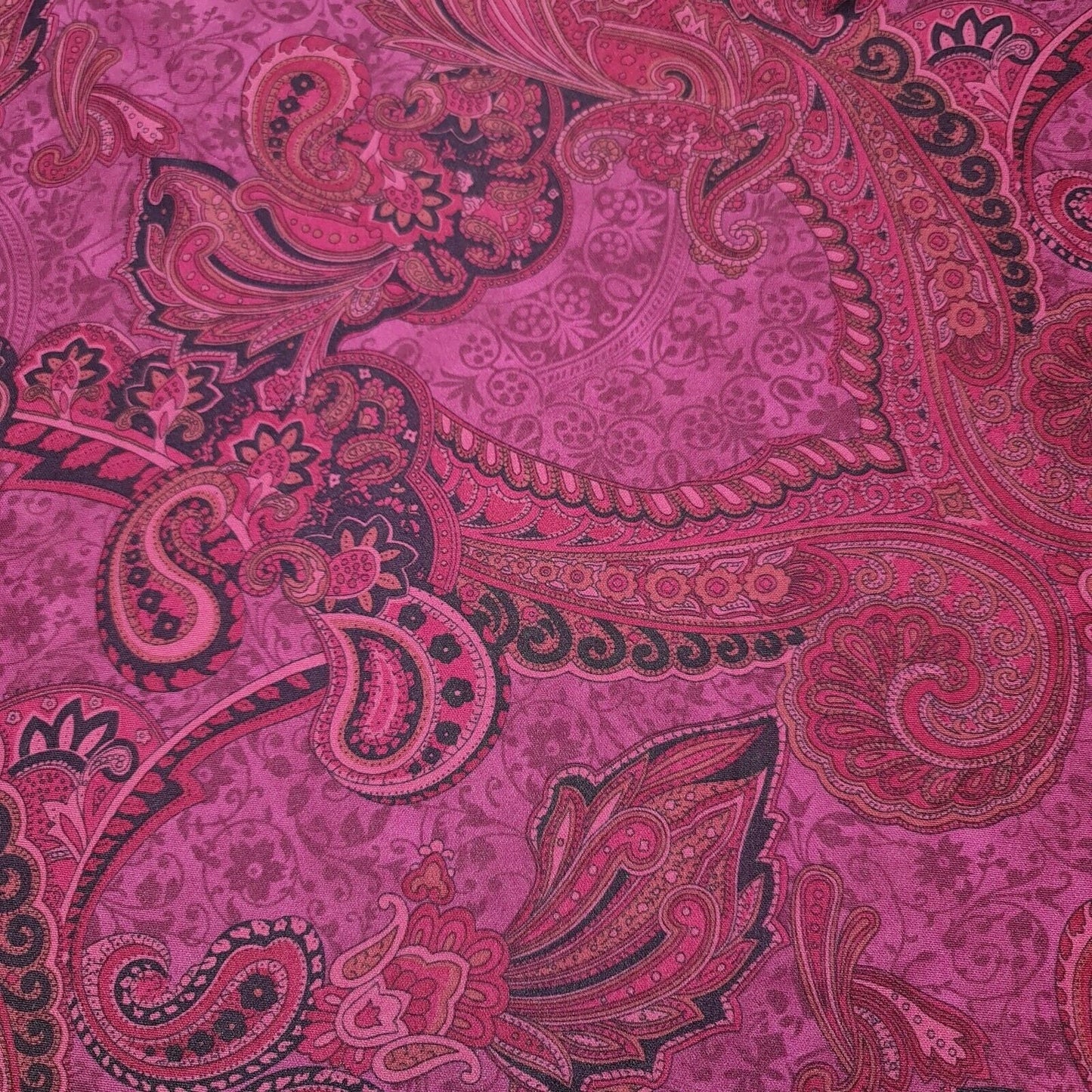 Paisley Mandala Cerise Bodycon Scuba Dress Jersey Stretch Fabric Material 52"