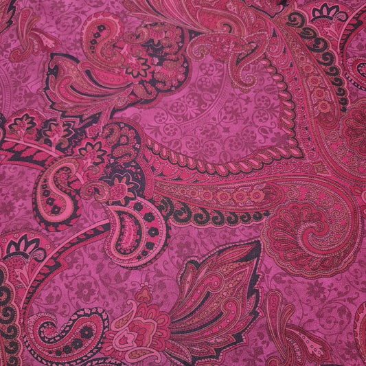 Paisley Mandala Cerise Bodycon Scuba Kleid Jersey Stretch Stoff Material 52"