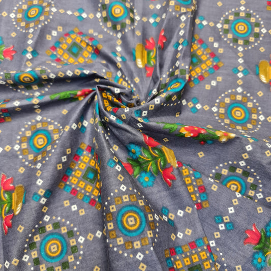 Cotton Indian Ethnic Rajasthani Print Suzani Rangoli Boho Banjara Fabric 44" (Colour - 6)