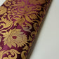 Luxurious Floral Gold Metallic Indian Banarasi Brocade Fabric 44" By The Meter (BURGUNDY)