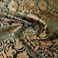 Luxurious Floral Gold Metallic Indian Banarasi Brocade Fabric 44" By The Meter (Bottle Green)