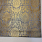 Floral Gold Leaf Damask Metallic Indian Banarasi Brocade Fabric Design 44" Meter (Marl Grey)