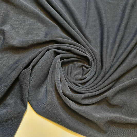 Marineblauer Poly-Viskose-Strick-Jersey, Stretch, Kleiderstoff, 147,3 cm, Meterware
