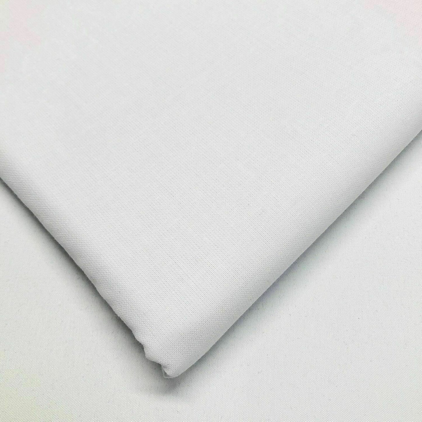 100% Cotton Calico 60SQ Plain Crafting Medium Weight Premium Quality Fabric 58" (White)