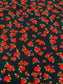 100% Cotton Jersey Stretch Medium Weight Black Red Roses Print Dress Craft 58"