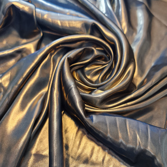 Schimmernder Satinstoff mit Folie, für drapierte Kleider, Dekoration, Bastelmaterial, 147,3 cm, Meterware (Flaschengrün, Cadbury-Lila, Grau, Salbeigrün, Hellgold)