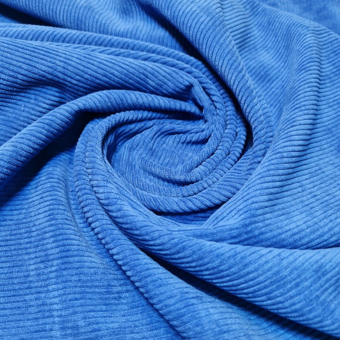 Italian 100% Cotton Cord Woven Velvet Corduroy Fabric Upholstery Dressmaking 58" (Blue)