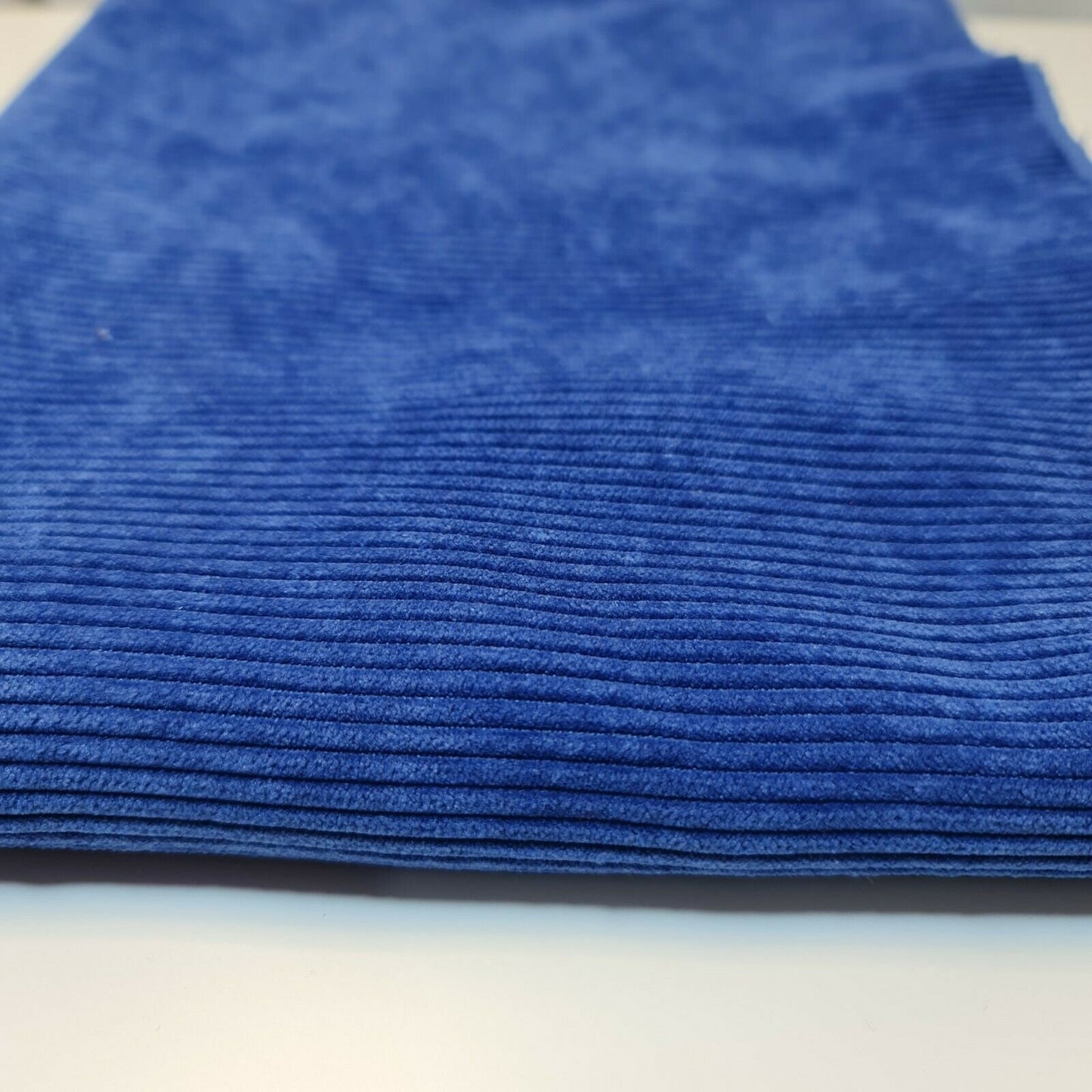 Italian 100% Cotton Cord Woven Velvet Corduroy Fabric Upholstery Dressmaking 58" (Blue)