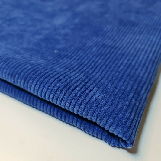 Italian 100% Cotton Cord Woven Velvet Corduroy Fabric Upholstery Dressmaking 58" (Blue)