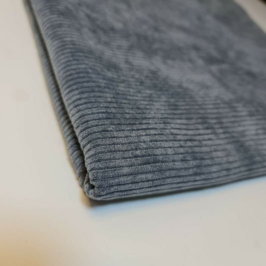 Italienischer Cordstoff aus 100 % Baumwolle, gewebt, Samt, Cordstoff, Polsterstoff, Schneiderstoff, 147,3 cm (grau)