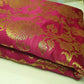 New Prints Ornamental Floral Gold Metallic Print Indian Banarasi Brocade Fabric (Magenta)