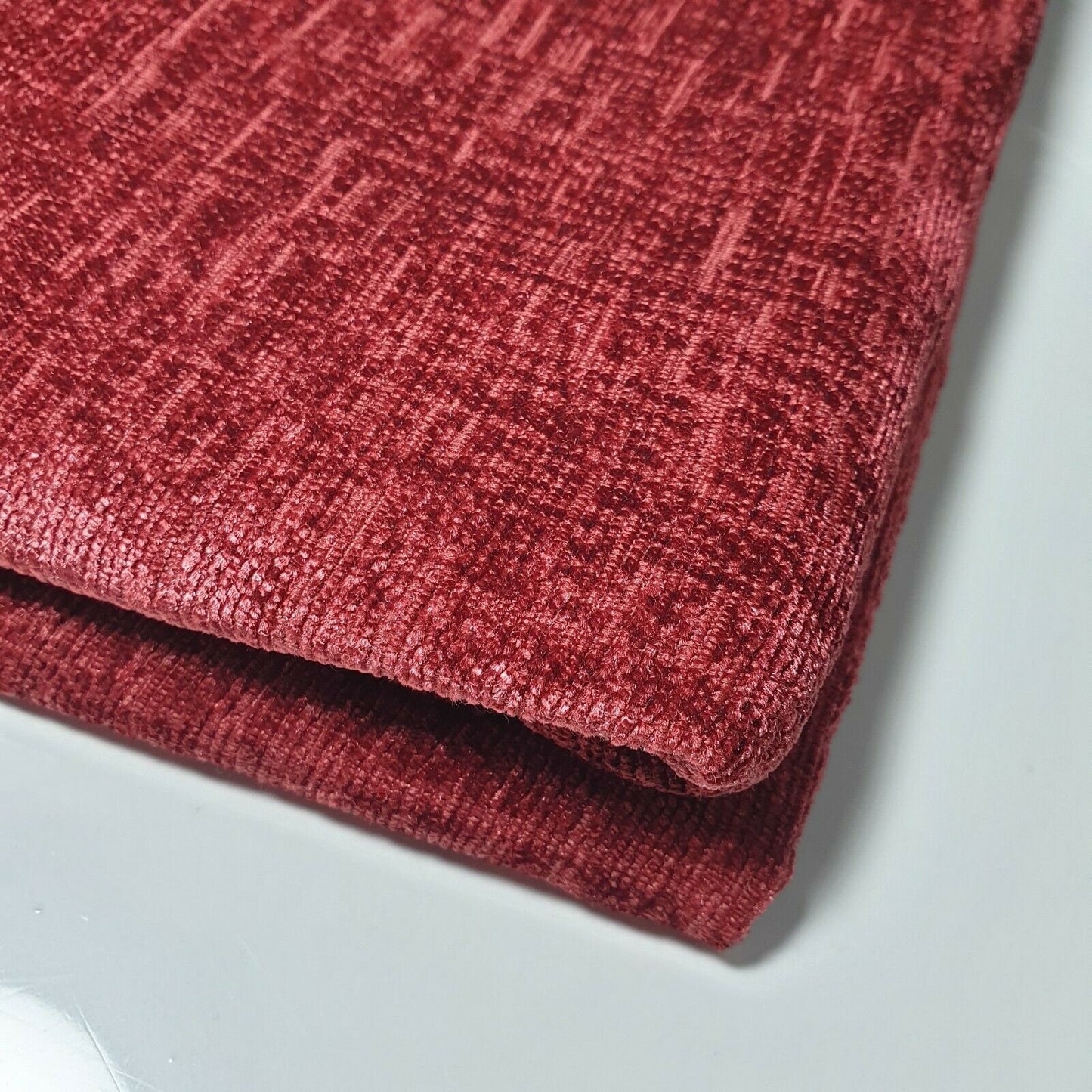 Red Velvet Chenille Velvet Shimmering Heavy Weight Upholstery Fabric 150 cm wide